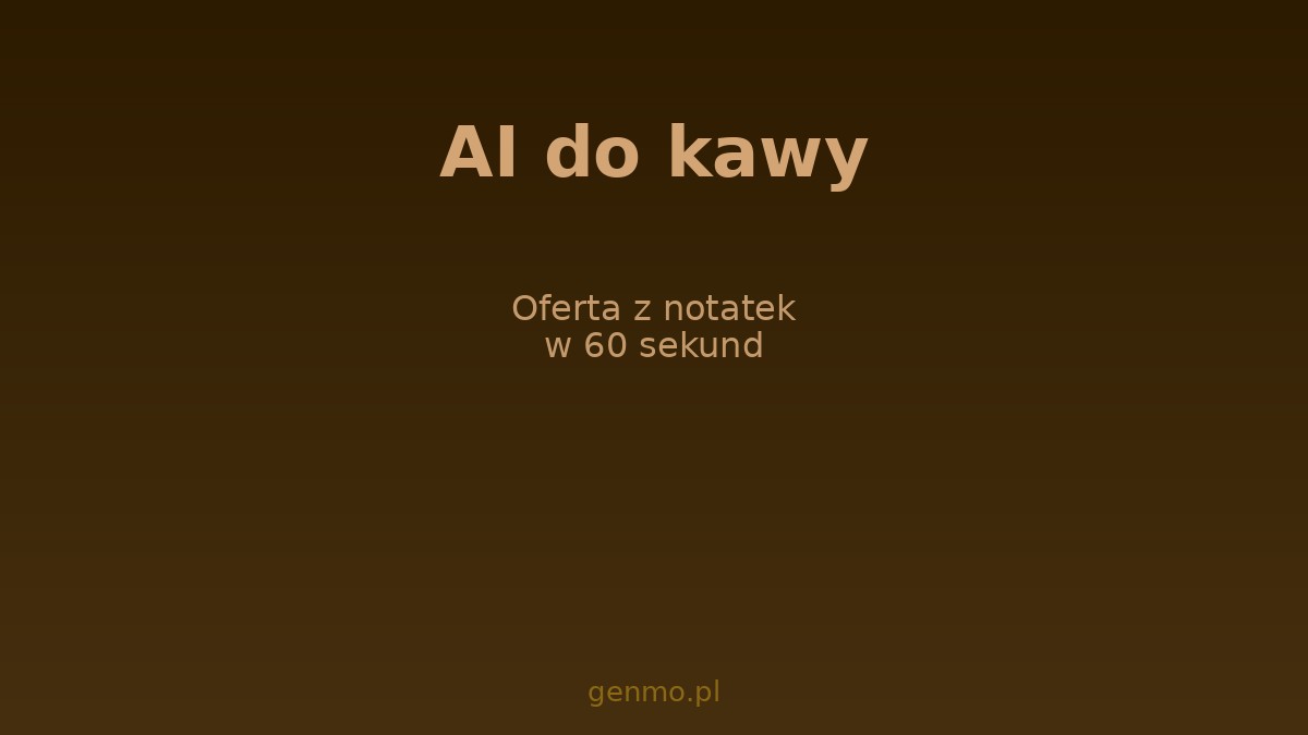 ☕ AI do kawy: oferta z notatek w 60 sekund